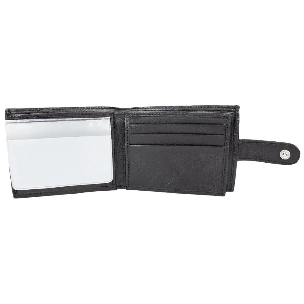 Leather Mens Wallet with Snap Closure